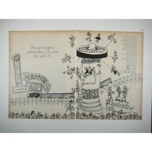 United Aircraft Jet Engine Prnt Ad 1960s Vintage ADVERT 2 Pages READ